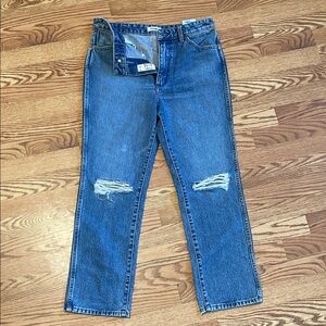 Wrangler women’s Wild West 603 high rise distressed straight jeans